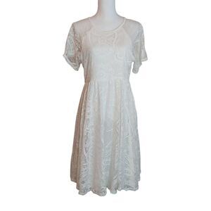 Asos Lace Dress Size 10 White Whimsical Romantic Feminine Fairy Bohemian Preppy